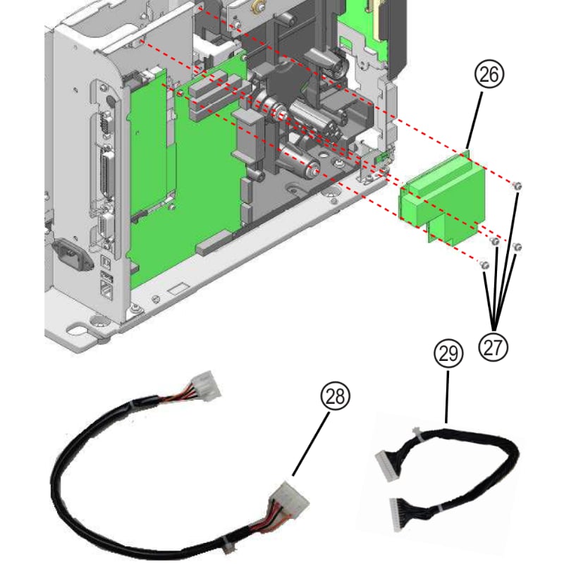 Installing a dispenser unit in the CL4NX Plus printer