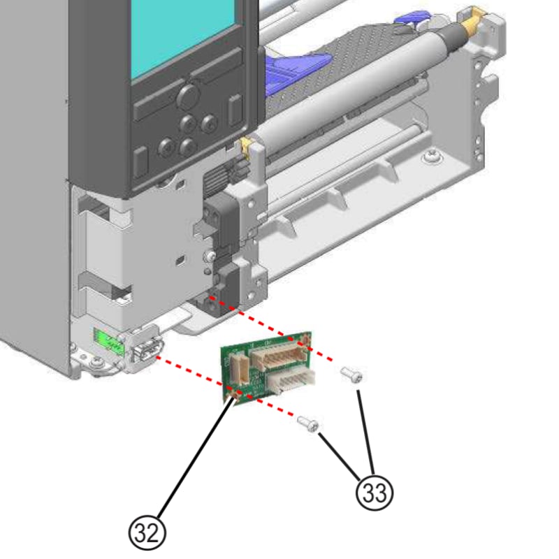 Installing a dispenser unit in the CL4NX Plus printer