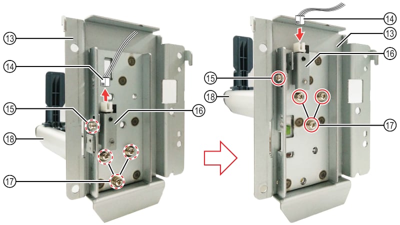Installing a dispenser unit in the CL4NX Plus printer