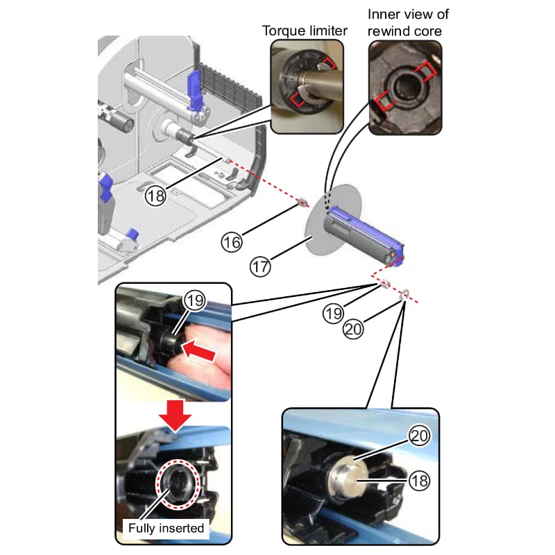Installing a dispenser unit in the CL6NX Plus printer