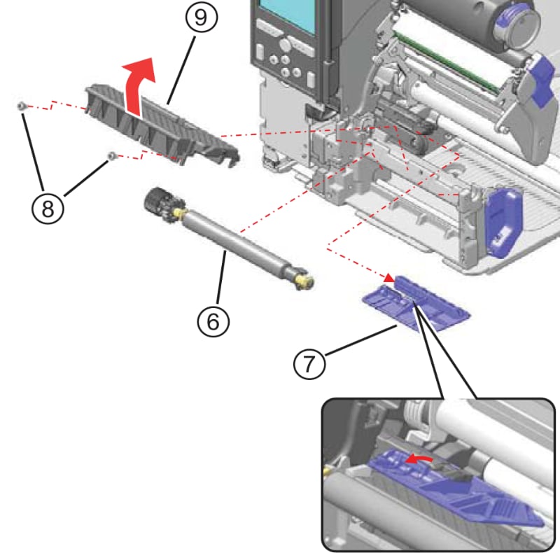 Installing a linerless cutter kit in the CL4NX Plus Printer